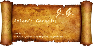 Jelenfi Gergely névjegykártya